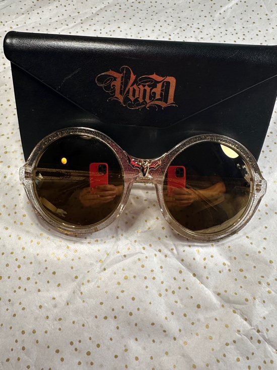 Kat Von D Bat Cave Clear Gold Glitter Glasses main image 5